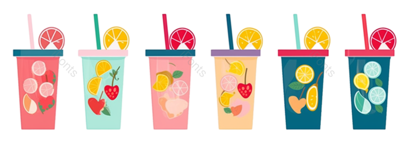 清新图片,健康食物元素,扁平化设计PNG,夏天免抠素材